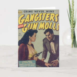 "Gangsters en Pistolen Molls" Comic Book Note Card Bedankkaart