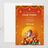 Ganpati darshan invite kaart Ganesh pooja uitnodig (Voorkant / Achterkant)