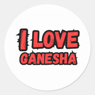 Ganpati Stckers Ronde Sticker