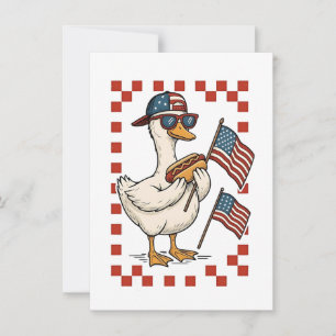 Gans Amerikaanse Vlag Memorial Day 4 juli Kaart