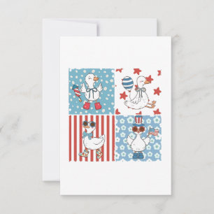 Gans Amerikaanse Vlag Onafhankelijkheidsdag 4 Jul Bedankkaart