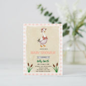 Gans babyshower uitnodiging (Staand voorkant)