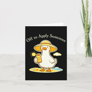Gans Gaat Zonnebrandcrème Aanbrengen Schattig Zome Kaart