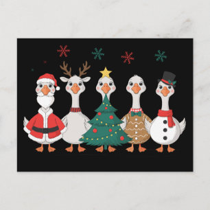 Gans Kerstmis Sinterklaas Rendier Sneeuwman Kostuu Feestdagenkaart