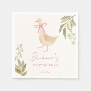Gans kinderrijmpjes baby shower monogram servet