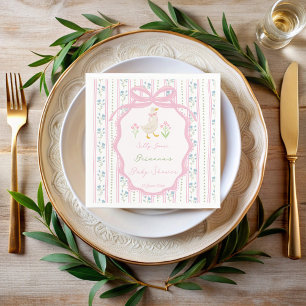 Gans kinderrijmpjes roze meisjes baby shower custo servet