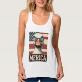  gans merica 4 juli patriottisch tanktop (Voorkant)
