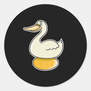 gans met gouden ei ronde sticker