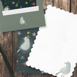 Gans met Waterverf bloemen Kaart