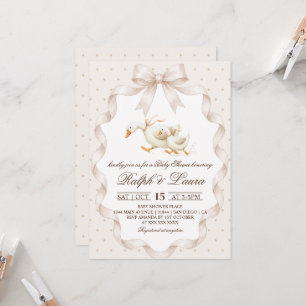 Gans Neutrale Stippen Baby Shower Kaart