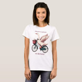 Gans op de Losse fietsen, dames T-shirt (Voorkant volledig)