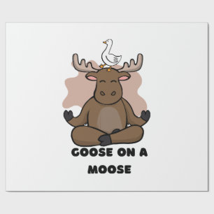 Gans op een Eland Dier Grappig Cadeaupapier
