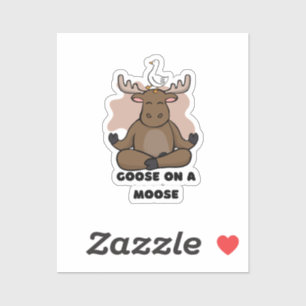 Gans op een Eland Dier Grappig Sticker