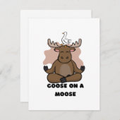 Gans op een Moose Dier Grappig Informatiekaartje (Voorkant / Achterkant)