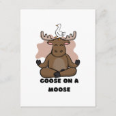 Gans op een Moose Dier Grappig Informatiekaartje (Voorkant)