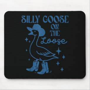 Gans Op Losse Cowgirl Vintage Cowboy Grappige Mann Muismat