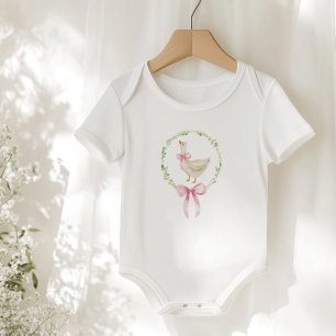 Gans Roze Elegante Strik Pastel Verjaardag Romper