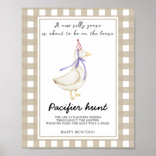 Gans - speenzoektocht baby shower spel poster