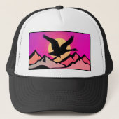 Gans vliegen bij zonsondergang trucker pet (Voorkant)