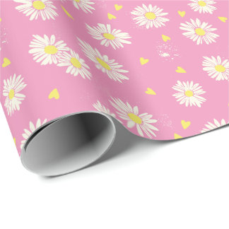 Gänseblümchen rosa cadeaupapier