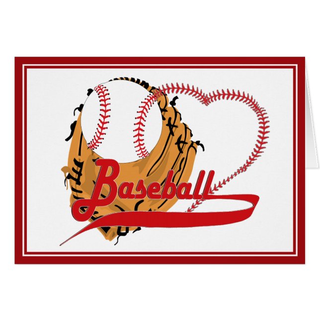Gant de baseball et Coeur de baseball (Devant horizontal)