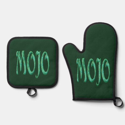 Gants de four en silicone vert Mojo ensemble de de (Recto)