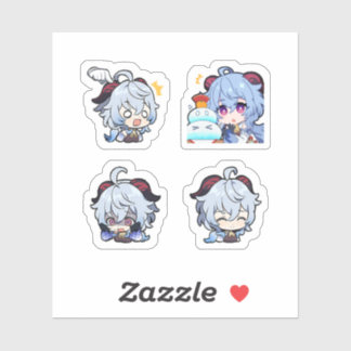 Ganyu Genshin Impact 4 stuks stickerblad Extra Pa Sticker
