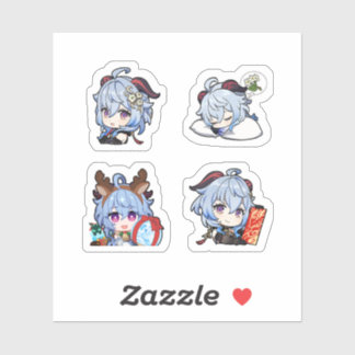 Ganyu Genshin Impact 4 stuks stickerblad Sticker
