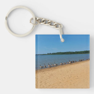 Ganzen bij Silver Lake, Wisconsin Sleutelhanger