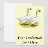 ganzen:  Embden Pair Kaart (Voorkant / Achterkant)