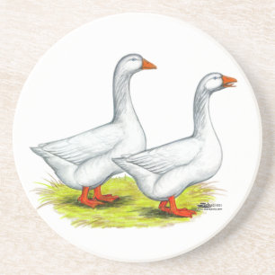 ganzen: Embden Pair Zandsteen Onderzetter