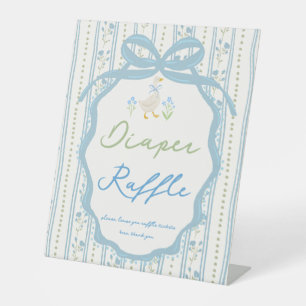 Ganzen kinderliedjes baby shower luier raffle reclamebord met voetstuk