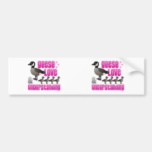 Ganzen, liefde en begrip bumpersticker