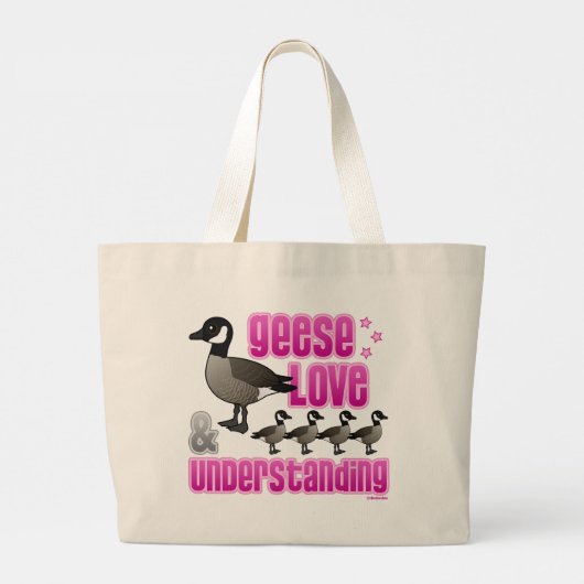 Ganzen, liefde en begrip grote tote bag (Achterkant)