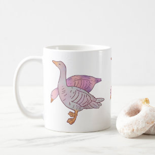 Ganzen Meisjes   Whimsical Volkskunst Eendenduo Koffiemok