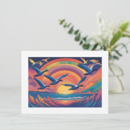 Ganzen op zonsopgang notitiekaartje