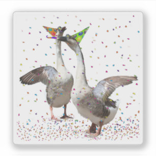 Ganzen vieren feest sticker