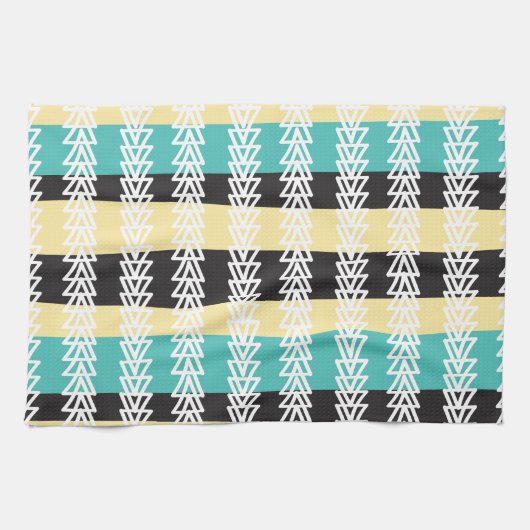 Ganzen vliegen over turbulentie, geel en zwart theedoek (Horizontaal)