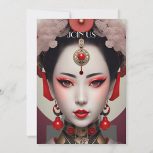 Ganzende Geisha Kaart