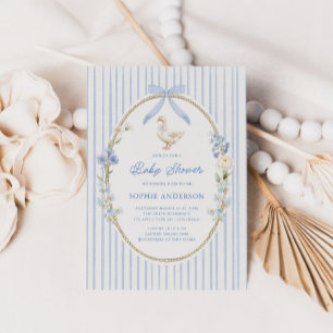 Ganzenhuisje Blauwe Baby Shower Kaart