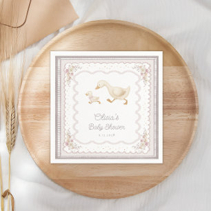 Ganzenkinderkamer Eend Neutrale Baby Shower Servet
