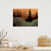 "Gap #1" Paysage Poster arbres pins coucher de sol (Cuisine)