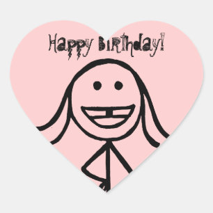 Gap Dos girl, Joyeux Anniversaire ! Stickers cœurs