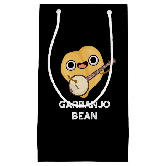 Gar-banjo Bean Funny Garbanzo Banjo Pun Dark BG Klein Cadeauzakje (Voorkant)
