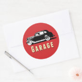 Garage bewegende retro auto label Sticker (Envelop)