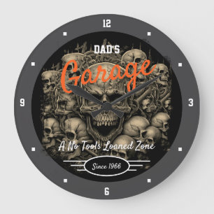 Garage Dad's of een andere naam schedels grijs zwa Grote Klok