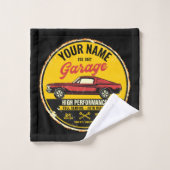 Garage de voiture classique rouge rapide 1967 pers (Gant de toilette)