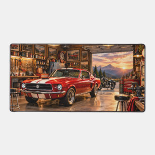 Garage de voitures classiques au coucher du soleil