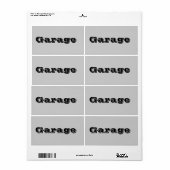 Garage Étiquettes mobiles en gris (Feuille entière)