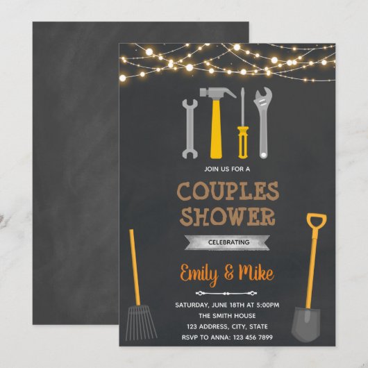 Garage Garden douche Invitation (Devant / Derrière)